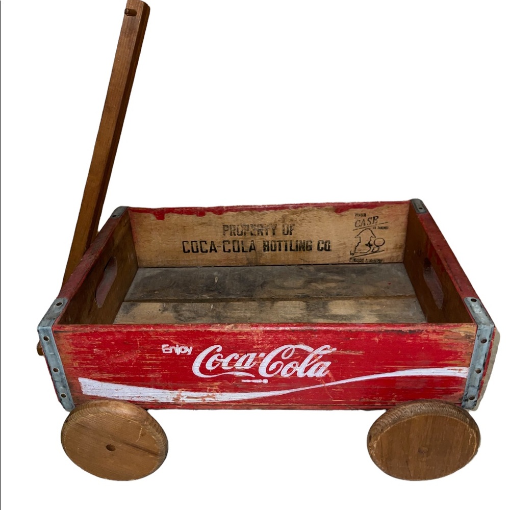 RARE Antique Vintage Coca Cola Wooden Wagon